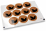 Pastilles adhésives thème baptême - marron avec colombe noire | Paysdesenveloppes.fr