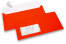 Enveloppes fluo - rouge, avec fenêtre 45 x 90 mm, position de la fenêtre à 20 mm du gauche et à 15 mm du bas | Paysdesenveloppes.fr
