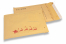 Enveloppes à bulles marron pour Noël - Traîneau rouge | Paysdesenveloppes.fr
