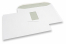 Enveloppes blanches standards, 229 x 324 mm, papier 100 gr, fenêtre à gauche 55 x 90 mm, position de la fenêtre à 20 mm du gauche et à 60 mm du haut, patte gommée | Paysdesenveloppes.fr