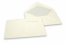 Enveloppes artisanales papier à bords frangés  - rabat pointu gommé, avec doublure intérieure | Paysdesenveloppes.fr