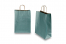 Sacs papier kraft avec anses rondes - bleu pétrole métallisé, 260 x 120 x 350 mm, 90 gr | Paysdesenveloppes.fr