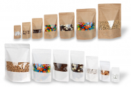 Sachets kraft à fermeture zip avec fenêtre | Paysdesenveloppes.fr