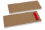 Pochettes à couverts marron sans  incision + rouge serviette en papier | Paysdesenveloppes.fr