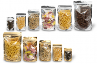 Sachets stand-up métalliques transparents - 	or métallisé et argent métallisé | Paysdesenveloppes.fr