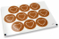 Pastilles adhésives thème amour - marron avec coeur blanc avec feuilles | Paysdesenveloppes.fr