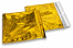 Enveloppes aluminium métallisées colorées - or holographique 165 x 165 mm | Paysdesenveloppes.fr