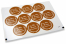 Pastilles adhésives thème communion - la mia prima comunione marron avec la guirlande blanche | Paysdesenveloppes.fr