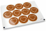 Pastilles adhésives thème amour - marron avec coeur blanc avec feuilles | Paysdesenveloppes.fr