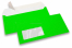 Enveloppes fluo - vert, avec fenêtre 45 x 90 mm, position de la fenêtre à 20 mm du gauche et à 15 mm du bas | Paysdesenveloppes.fr