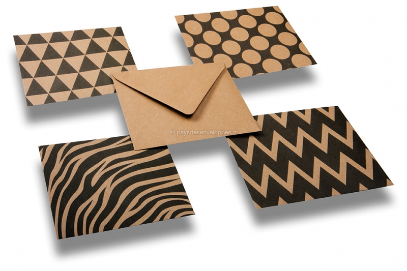Enveloppes décoratives en papaier kraft - Toute la collection