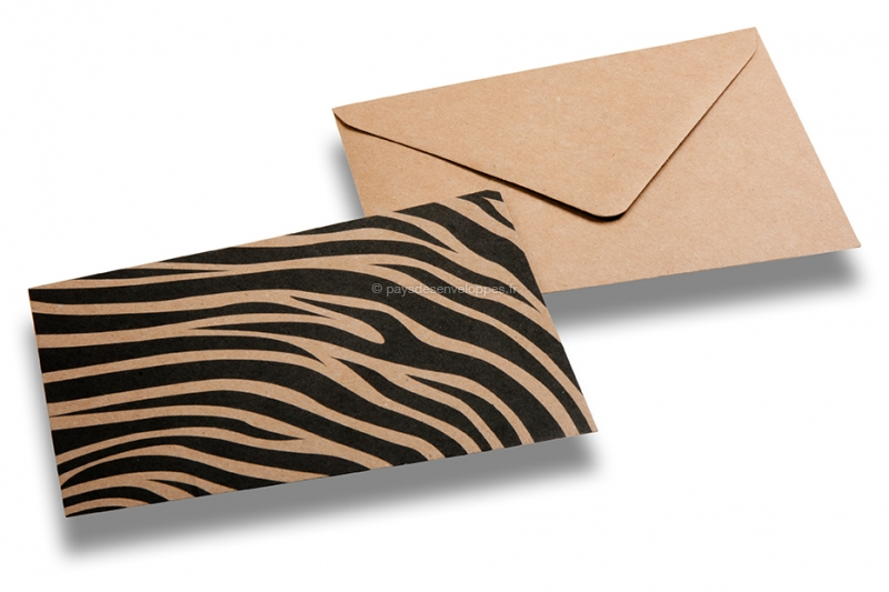 Enveloppes décoratives en papaier kraft - Motifs zebra