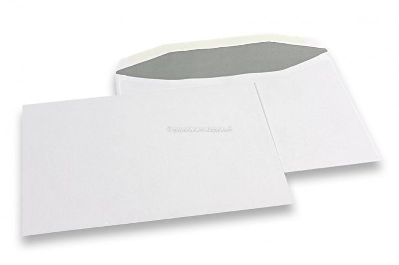 Enveloppes blanches en papier, 162 x 229 mm (C5), 90gr, fermeture gommée