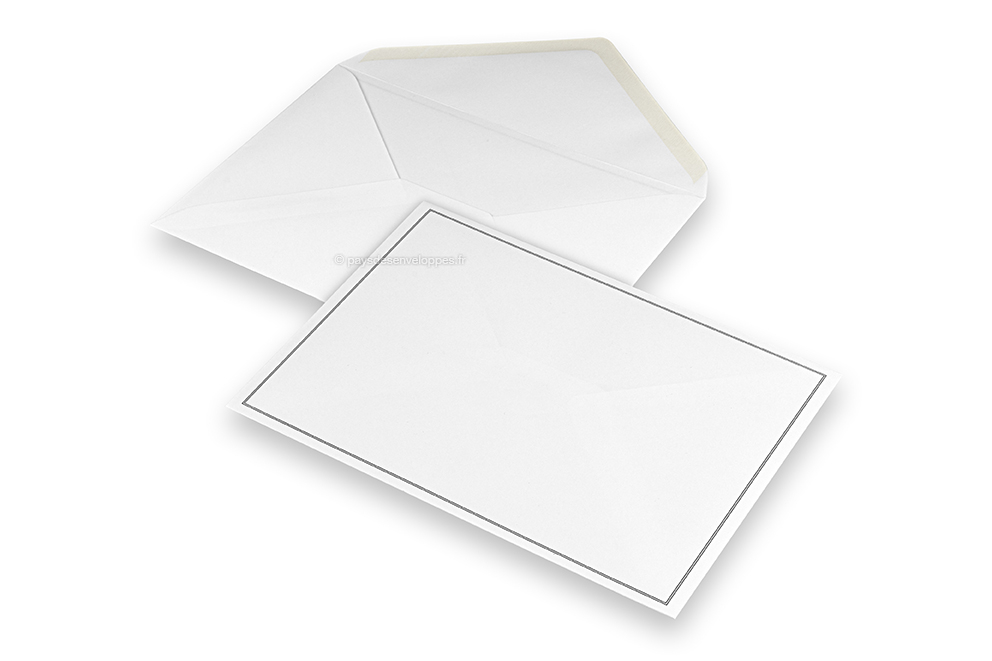 Enveloppes pour faire-part de décès -  Blanc + Double bordure, 156 x 220 mm