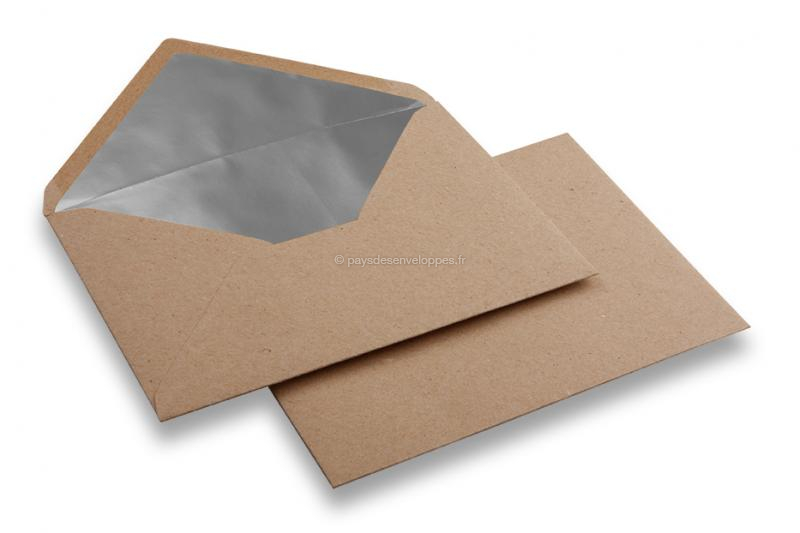 Enveloppes doublées papier kraft - 114 x 162 mm (C 6) Argent
