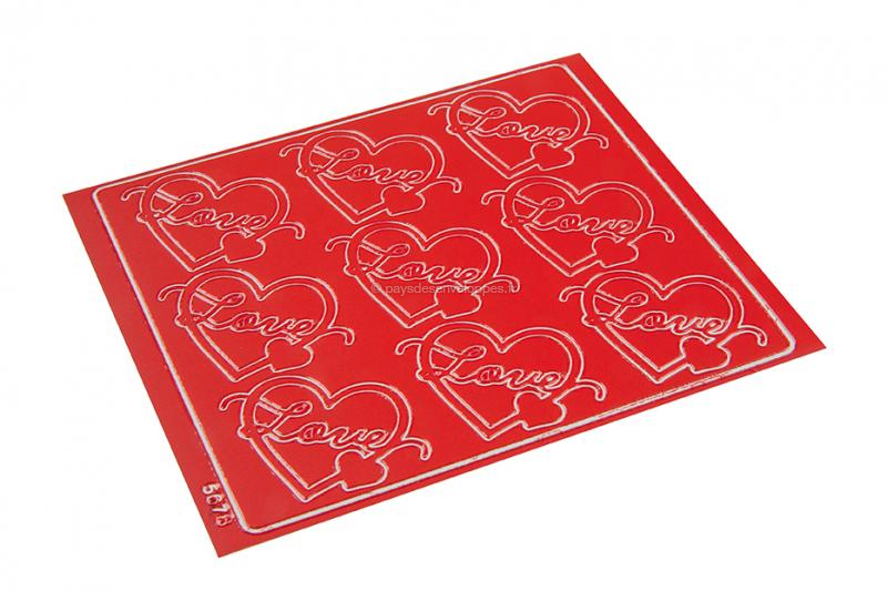 Divers stickers love pour enveloppes - rouge