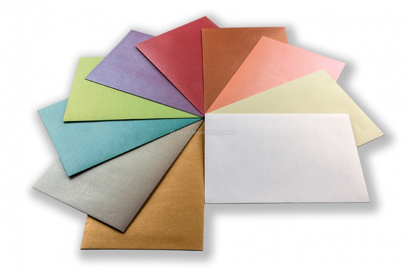Enveloppes carrées créatives en papier multicolore nacré, carte de