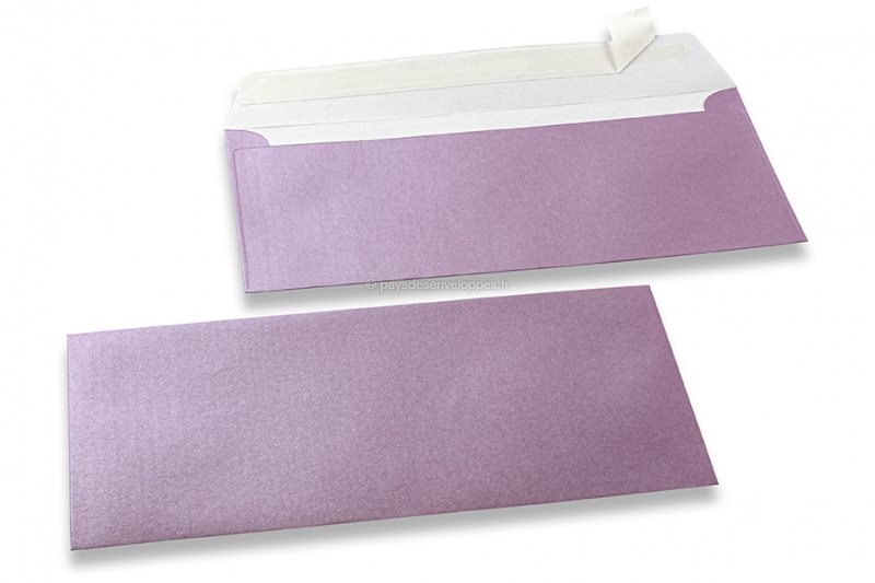 Enveloppes de couleurs nacrées - Lilas, 110 x 220 mm