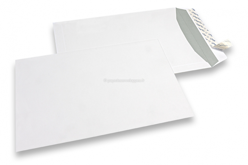 Enveloppes blanches en papier, 220 x 312 mm (EA4), 120gr,  bande adhésive