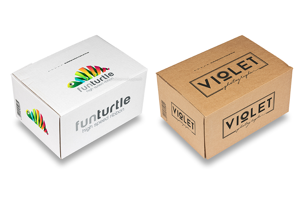 Caisse carton fond automatique - Exemple avec impression