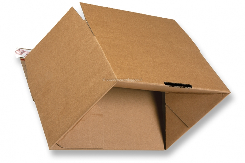 Boîte carton avec fermeture renforcée intérieur blanc 215 X 155 x 80