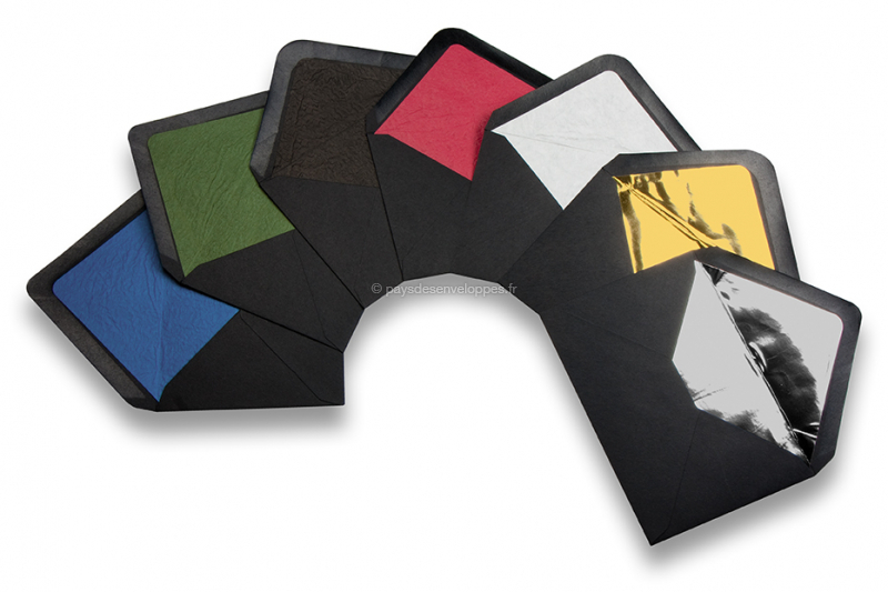 Enveloppes colorées - Noir ~90 x 140 mm, 120 g/qm Offset