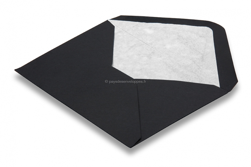 Enveloppes doublées noir - doublure blanc
