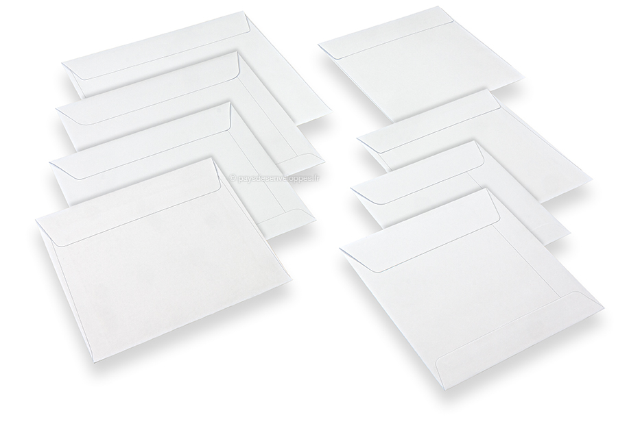 Enveloppe blanche carrée 15x15 cm, Haute qualité