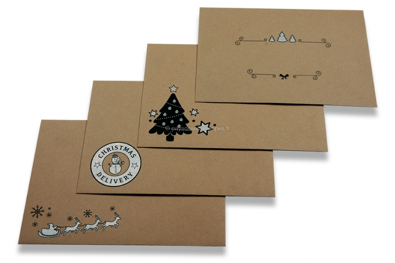 Enveloppes recyclées de Noël