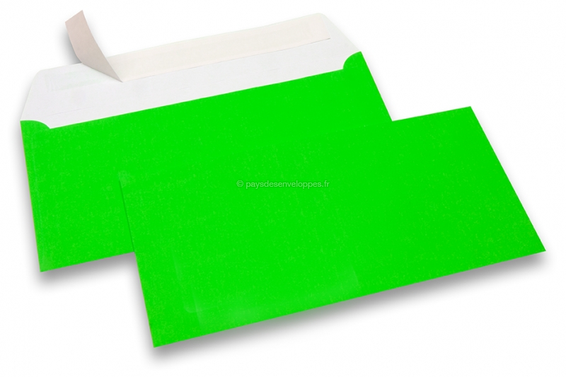 Enveloppes fluo - vert, sans fenêtre