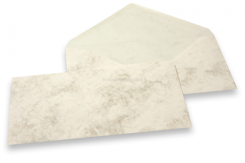 Enveloppes Marbre - 110 x 220 mm, marbré beige, sans doublure intérieure