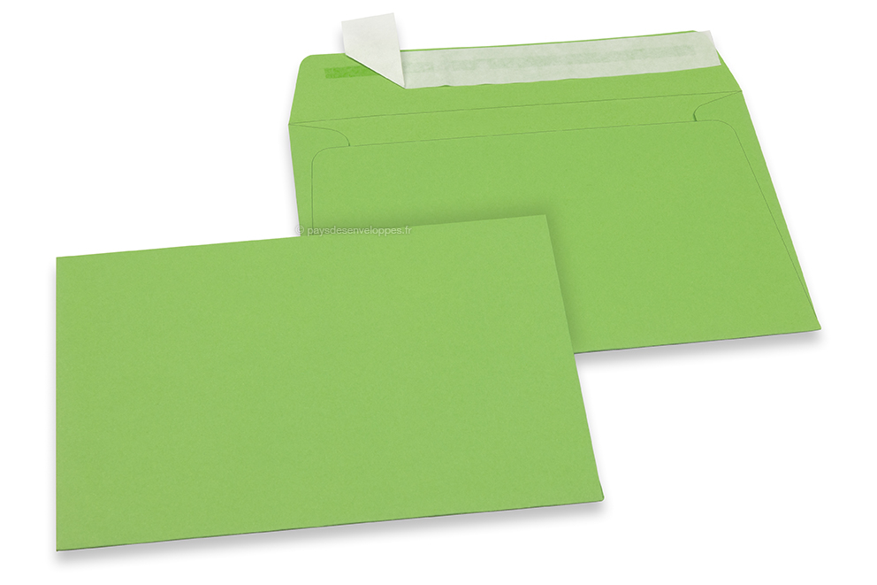 Enveloppes papier colorées - Vert pomme, 114 x 162 mm