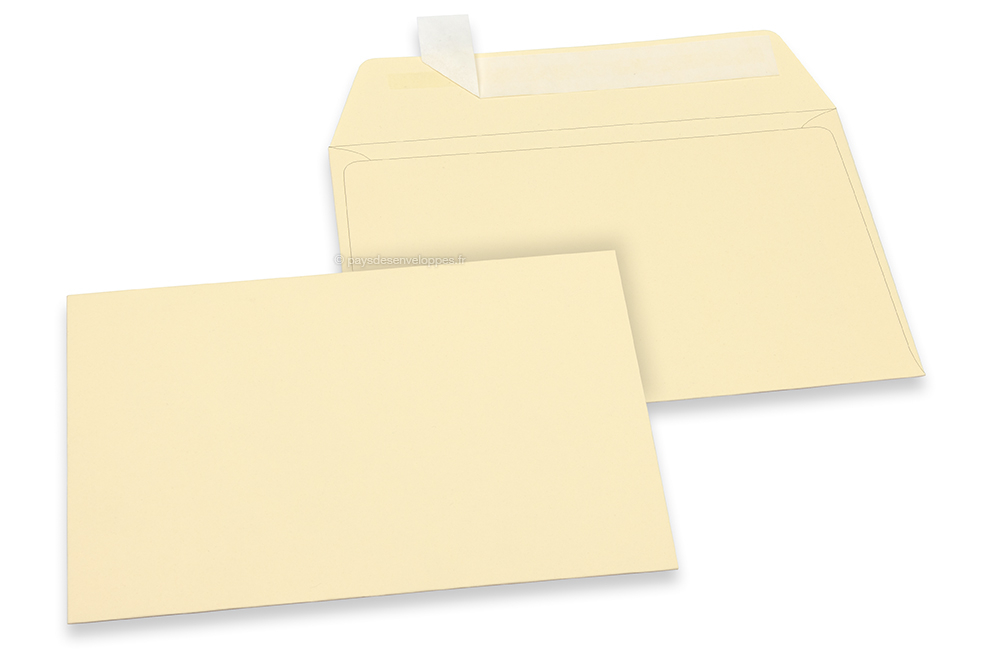 Enveloppes papier colorées - Blanc ivoire, 114 x 162 mm