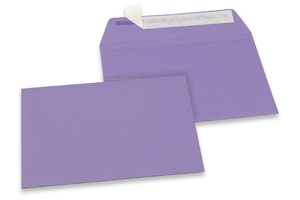 Enveloppes papier colorées - Violet, 114 x 162 mm