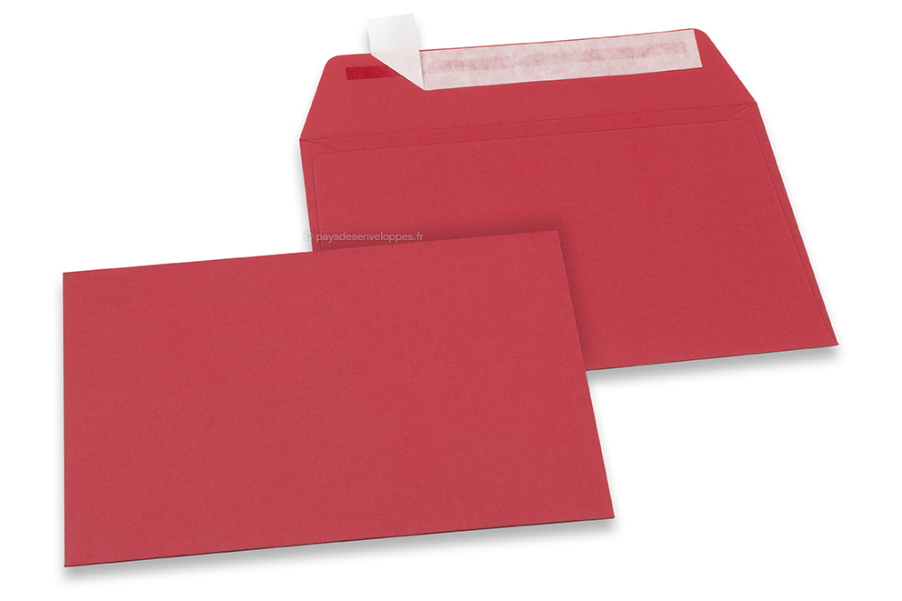Enveloppes papier colorées - Rouge, 114 x 162 mm