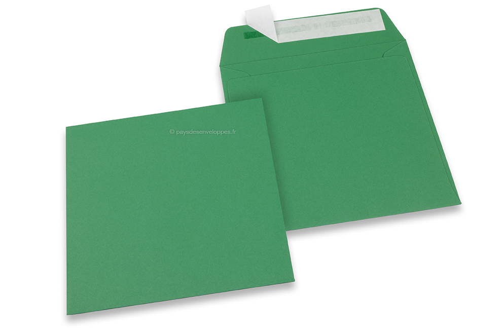 Enveloppes papier colorées - Vert foncé, 160 x 160 mm