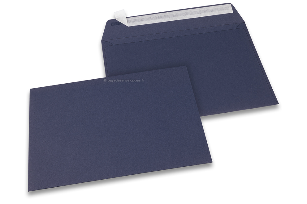 Enveloppes papier colorées - Bleu foncé, 162 x 229 mm 