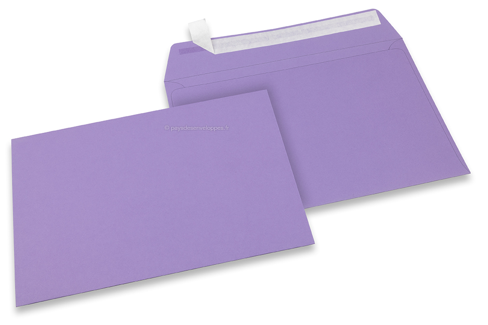 Enveloppes papier colorées - Violet, 162 x 229 mm