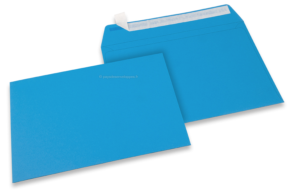 Enveloppes papier colorées - Bleu océan, 162 x 229 mm