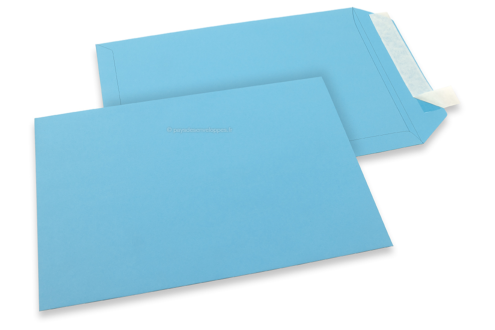 Enveloppes papier colorées - Bleu ciel, 229 x 324 mm 