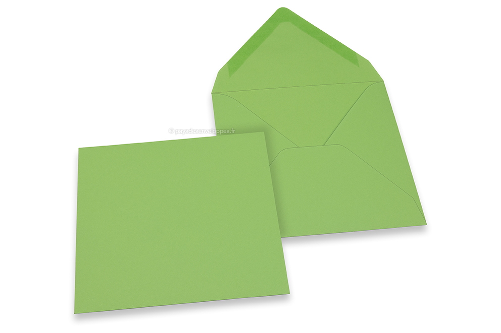 Enveloppes colorées pour cartes de voeux  - vert pomme, 155 x 155 mm