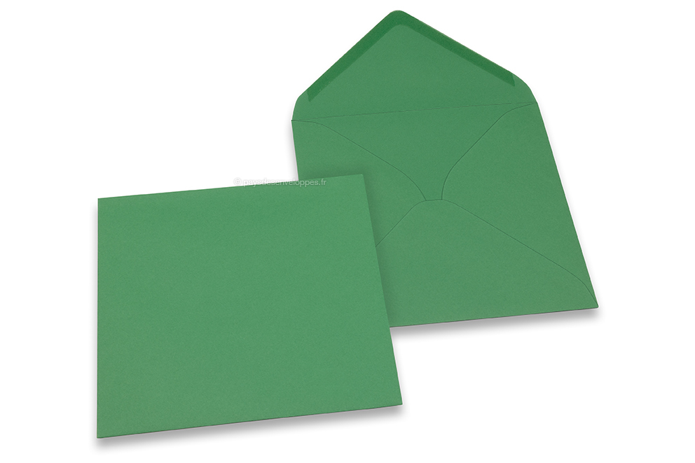 Enveloppes colorées pour cartes de voeux - vert foncé, 155 x 155 mm