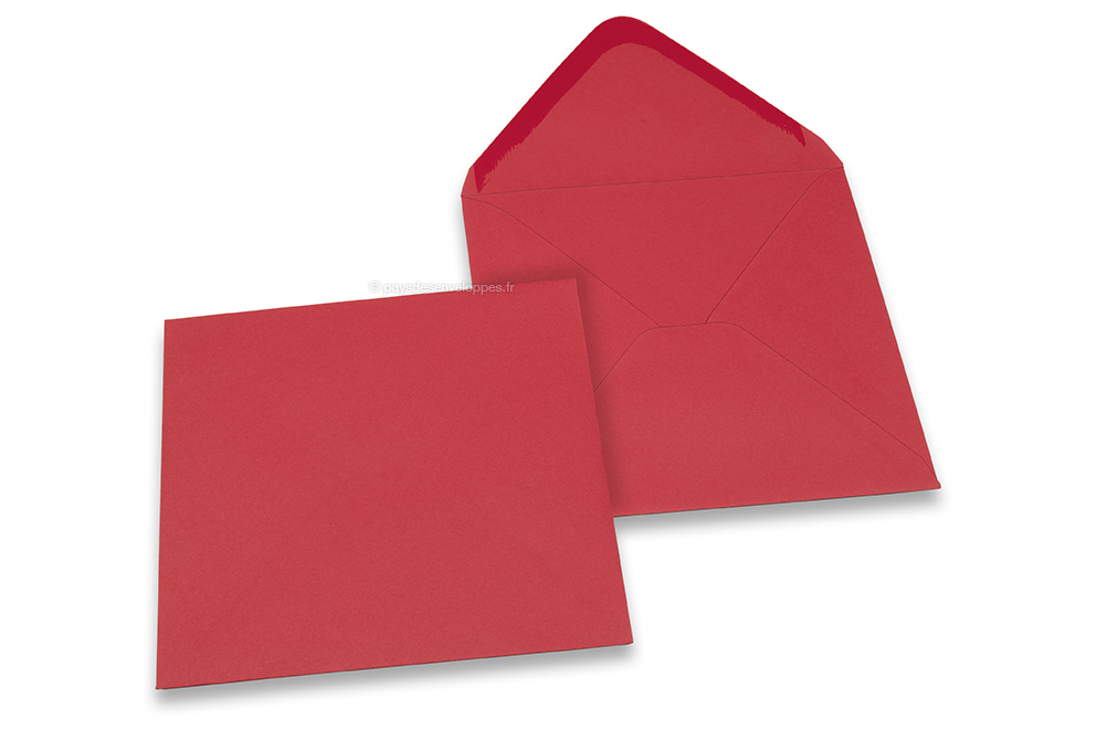 Enveloppes colorées pour cartes de voeux - rouge, 155 x 155 mm
