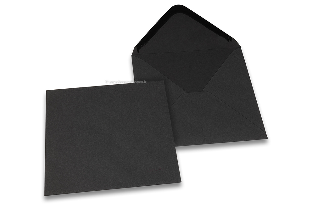 Enveloppes colorées pour cartes de voeux, noir 155 x 155 mm