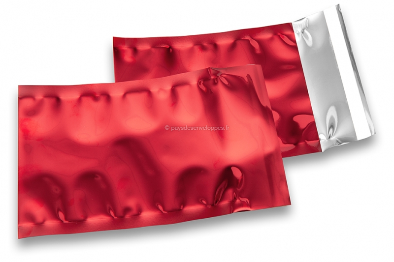 Enveloppes aluminium métallisées colorées - rouge 114 x 162 mm