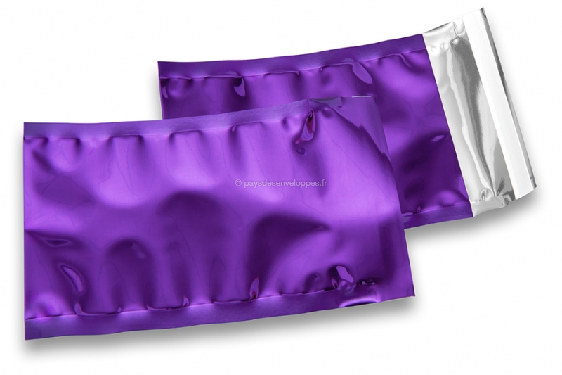 Enveloppes aluminium métallisées colorées - violet 114 x 162 mm