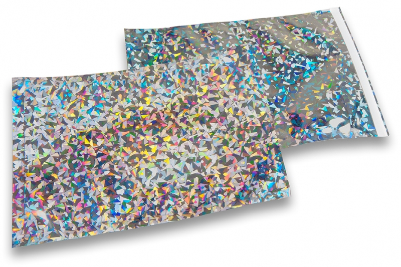 Enveloppes aluminium métallisées colorées - argent holographique 162 x 229 mm