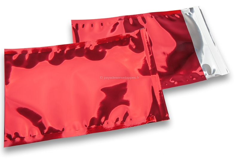 Enveloppes aluminium métallisées colorées - rouge 162 x 229 mm