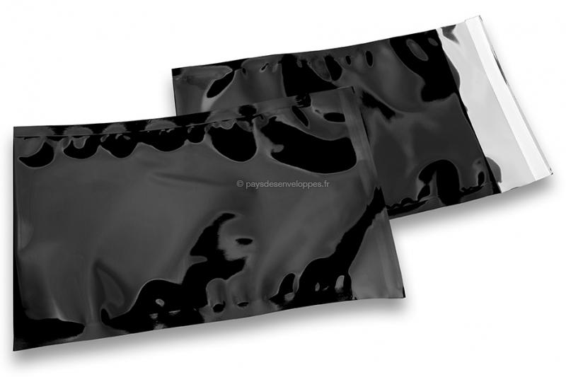 Enveloppes aluminium métallisées colorées - noir  162 x 229 mm