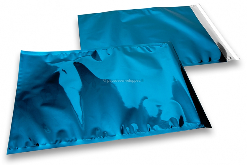 Enveloppes aluminium métallisées colorées - bleu  229 x 324 mm